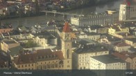 Archiv Foto Webcam Passau: Panoramablick auf Donau, Ortspitze und Altstadt 06:00