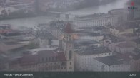 Archiv Foto Webcam Passau: Panoramablick auf Donau, Ortspitze und Altstadt 00:00