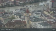 Archiv Foto Webcam Passau: Panoramablick auf Donau, Ortspitze und Altstadt 11:00