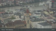 Archiv Foto Webcam Passau: Panoramablick auf Donau, Ortspitze und Altstadt 01:00