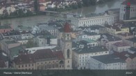 Archiv Foto Webcam Passau: Panoramablick auf Donau, Ortspitze und Altstadt 20:00