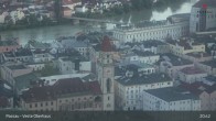 Archiv Foto Webcam Passau: Panoramablick auf Donau, Ortspitze und Altstadt 00:00