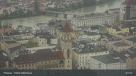 Archiv Foto Webcam Passau: Panoramablick auf Donau, Ortspitze und Altstadt 06:00