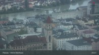 Archiv Foto Webcam Passau: Panoramablick auf Donau, Ortspitze und Altstadt 00:00