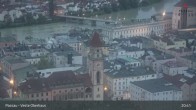 Archiv Foto Webcam Passau: Panoramablick auf Donau, Ortspitze und Altstadt 02:00