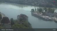 Archiv Foto Webcam Passau: Panoramablick auf Donau, Ortspitze und Altstadt 10:00