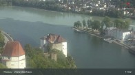 Archiv Foto Webcam Passau: Panoramablick auf Donau, Ortspitze und Altstadt 16:00