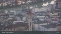 Archiv Foto Webcam Passau: Panoramablick auf Donau, Ortspitze und Altstadt 00:00