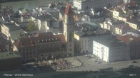 Archiv Foto Webcam Passau: Panoramablick auf Donau, Ortspitze und Altstadt 08:00