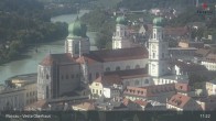 Archiv Foto Webcam Passau: Panoramablick auf Donau, Ortspitze und Altstadt 10:00