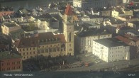 Archiv Foto Webcam Passau: Panoramablick auf Donau, Ortspitze und Altstadt 07:00