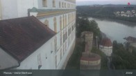 Archiv Foto Webcam Passau: Panoramablick auf Donau, Ortspitze und Altstadt 00:00