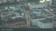 Archiv Foto Webcam Passau: Panoramablick auf Donau, Ortspitze und Altstadt 18:00