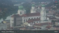 Archiv Foto Webcam Passau: Panoramablick auf Donau, Ortspitze und Altstadt 08:00