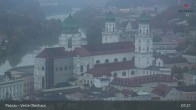 Archiv Foto Webcam Passau: Panoramablick auf Donau, Ortspitze und Altstadt 01:00