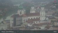Archiv Foto Webcam Passau: Panoramablick auf Donau, Ortspitze und Altstadt 08:00
