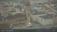 Archiv Foto Webcam Passau: Panoramablick auf Donau, Ortspitze und Altstadt 08:00
