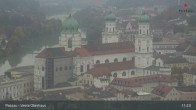 Archiv Foto Webcam Passau: Panoramablick auf Donau, Ortspitze und Altstadt 10:00