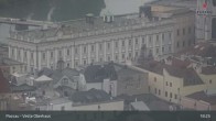 Archiv Foto Webcam Passau: Panoramablick auf Donau, Ortspitze und Altstadt 21:00