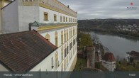 Archiv Foto Webcam Passau: Panoramablick auf Donau, Ortspitze und Altstadt 12:00