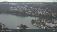 Archiv Foto Webcam Passau: Panoramablick auf Donau, Ortspitze und Altstadt 08:00