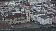 Archiv Foto Webcam Passau: Panoramablick auf Donau, Ortspitze und Altstadt 12:00