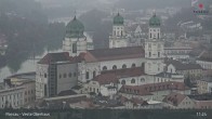 Archiv Foto Webcam Passau: Panoramablick auf Donau, Ortspitze und Altstadt 11:00