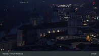 Archiv Foto Webcam Passau: Panoramablick auf Donau, Ortspitze und Altstadt 01:00