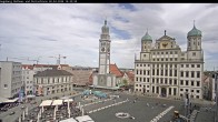 Archiv Foto Webcam Augsburger Rathausplatz und Perlachturm 13:00