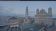 Archiv Foto Webcam Augsburger Rathausplatz und Perlachturm 19:00