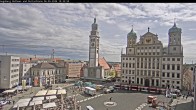 Archiv Foto Webcam Augsburger Rathausplatz und Perlachturm 09:00