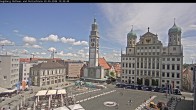 Archiv Foto Webcam Augsburger Rathausplatz und Perlachturm 11:00