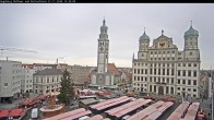 Archiv Foto Webcam Augsburger Rathausplatz und Perlachturm 11:00