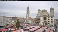 Archiv Foto Webcam Augsburger Rathausplatz und Perlachturm 13:00