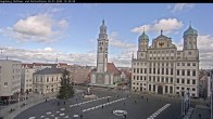 Archiv Foto Webcam Augsburger Rathausplatz und Perlachturm 11:00