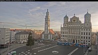 Archiv Foto Webcam Augsburger Rathausplatz und Perlachturm 07:00