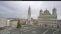 Archiv Foto Webcam Augsburger Rathausplatz und Perlachturm 11:00