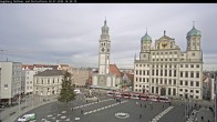 Archiv Foto Webcam Augsburger Rathausplatz und Perlachturm 13:00