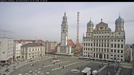 Archiv Foto Webcam Augsburger Rathausplatz und Perlachturm 11:00