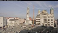 Archiv Foto Webcam Augsburger Rathausplatz und Perlachturm 13:00