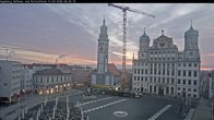 Archiv Foto Webcam Augsburger Rathausplatz und Perlachturm 05:00