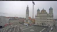 Archiv Foto Webcam Augsburger Rathausplatz und Perlachturm 09:00