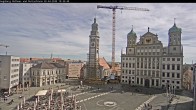 Archiv Foto Webcam Augsburger Rathausplatz und Perlachturm 09:00