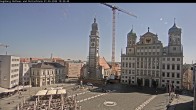 Archiv Foto Webcam Augsburger Rathausplatz und Perlachturm 09:00
