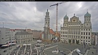 Archiv Foto Webcam Augsburger Rathausplatz und Perlachturm 09:00