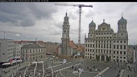 Archiv Foto Webcam Augsburger Rathausplatz und Perlachturm 11:00