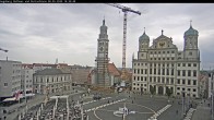 Archiv Foto Webcam Augsburger Rathausplatz und Perlachturm 13:00
