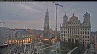 Archiv Foto Webcam Augsburger Rathausplatz und Perlachturm 19:00