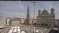 Archiv Foto Webcam Augsburger Rathausplatz und Perlachturm 11:00