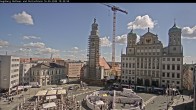 Archiv Foto Webcam Augsburger Rathausplatz und Perlachturm 09:00